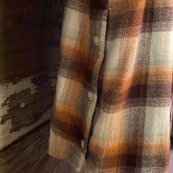 Madewell Flannel Side Button Ex Boyfriend Shirt - Picture 13 of 14